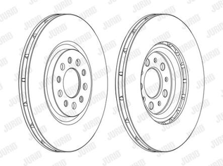 Гальмівний диск передній Alfa Romeo 159, Brera, Jiulietta, Spider / Jeep Cherokee Jurid 562391JC-1