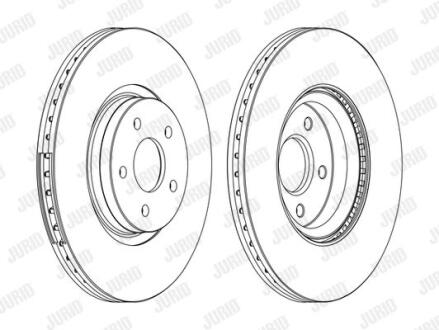 Гальмівний диск передній Ford Focus II, III, Kuga II, Transit Connect / Volvo C70, S40, V40, V50 Jurid 562434JC-1