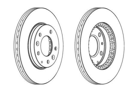 Гальмівний диск передній Mazda 323, 6, Premacy / SAAB 9-5 Jurid 562446JC