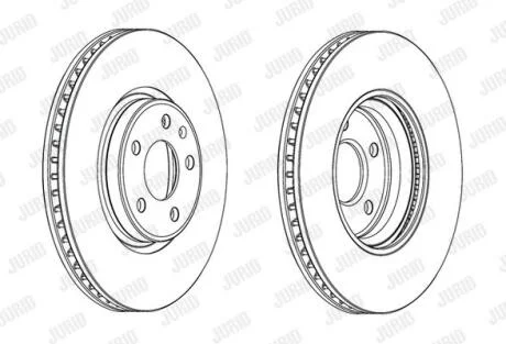 Тормозной диск передний (320x30 мм) (5 отверстий) Audi A4 A5 A6 A7 07-18 Jurid 562615JC-1