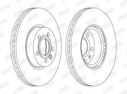 Гальмівний диск передній Ford Galaxy / Seat Alhambra / VW Sharan, Transporter IV Jurid 562626JC-1