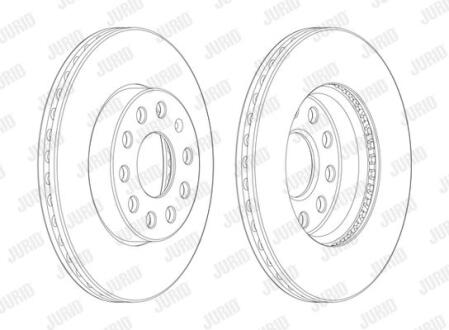 Гальмівний диск передній Audi A3 / Seat Leon / Skoda Octavia III / VW Golf VII Jurid 562990JC-1