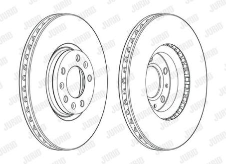 Гальмівний диск передній Peugeot 3008, 308, 508, Rifter / Citroen Berlingo, C4 / Opel Combo / DS Jurid 562994JC