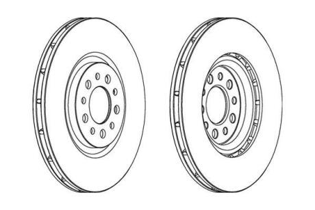 Гальмівний диск передній Alfa Romeo 159, Brera, Jiulietta, Spider / Jeep Cherokee Jurid 563067JC-1
