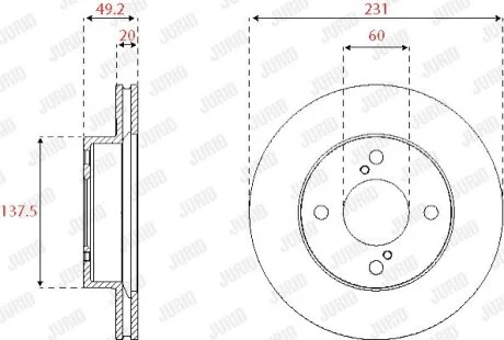 Гальмівний диск Jurid 563253JC