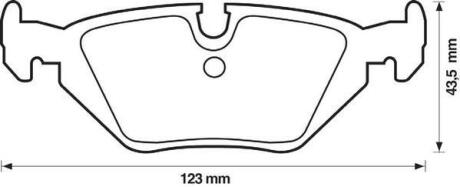 Тормозные колодки задние (17 мм) (система ATE) BMW 3 E36 E46 Z4 88-08 Jurid 571527J