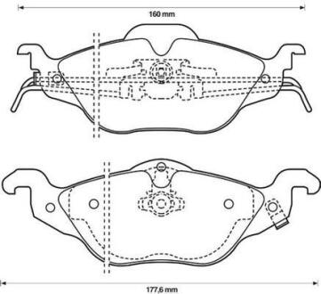 Тормозные колодки передние (18.3 мм) (система TEVES) Opel Astra G 98- Jurid 571968J