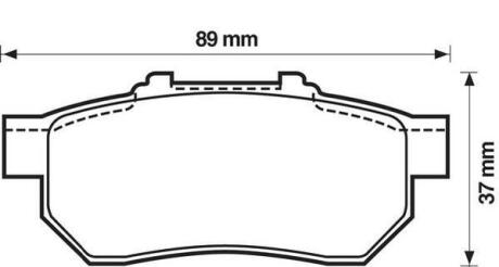 Тормозные колодки задние (13.0mm) Honda Civic1.5/1.6,16V (EG) 91-,CRX (EH,EG)92- Jurid 572134J