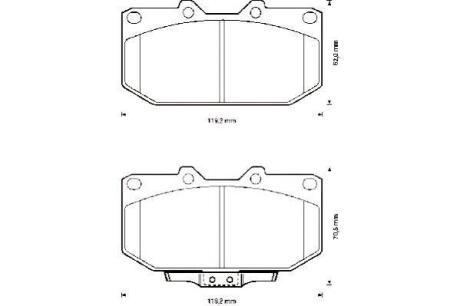 Гальмівні колодки передні Subaru Impreza/ Nissan Silvia, Fairlady Z, Skyline Jurid 572252J