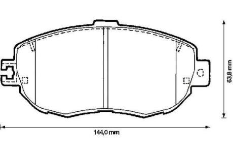 Гальмівні колодки передні Lexus GS, IS, SC / Toyota Supra, Altezza, Arisro, Chaser, Cresta, Crown Jurid 572380J