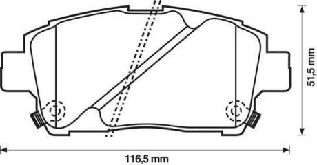 Гальмівні колодки передні TOYOTA CELICA, COROLLA, MR2 III, PRIUS, YARIS / LIFAN / BYD Jurid 572405J