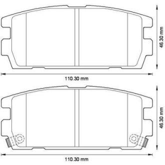 Тормозные колодки задние (16.2 мм) (система MANDO) Hyundai Terracan 01-06 Jurid 572581J