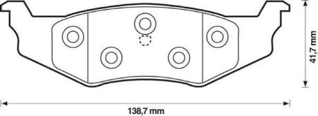 Гальмівні колодки задні Chrysler 300M, Neon, PT Cruiser, Sebring, Voyager /Dodge/Lincoln Jurid 573069J