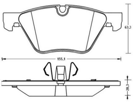Тормозные колодки передние (20.3 мм) (система ATE) BMW 3 E90/91 5 E60/61 04-16 Jurid 573187J