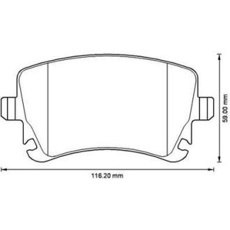 Тормозные колодки задние (17.7 мм) (система LUCAS) (без датчика) Audi A4 A6 A8 Jurid 573219J