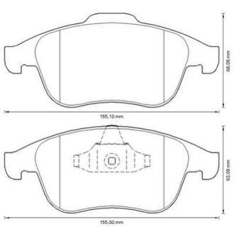 Тормозные колодки передние (18 мм) (система ATE) Renault Clio Grand Scenic 07- Jurid 573316J