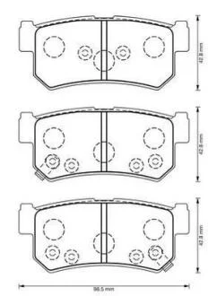 Тормозные колодки задние (15мм) Ssangyong Rexton, Kyron Daewoo Musso 95- Jurid 573377J