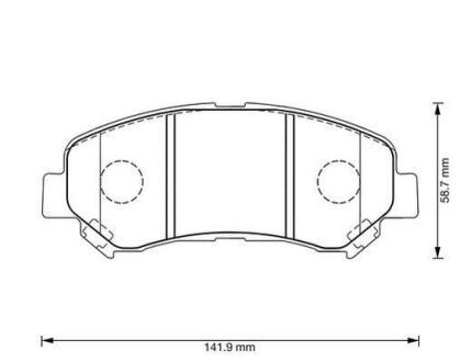 Колодки тормозные передние (17 мм) (система AKEBONO) Nissan Qashqai X-Trail 07- Jurid 573379J