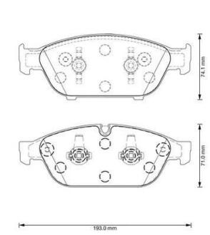 Тормозные колодки передние (20 мм) (система ATE) Audi A6 C7 A8 D4 09-18 Jurid 573381J