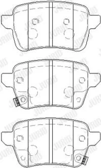 Гальмівні колодки задні Fiat 500L, Tipo / Opel ADAM, Corsa Jurid 573689J