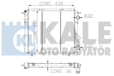 RENAULT Радиатор охлаждения R19 I,II 1.4/1.7/1.9D 88-95 Kale 108600