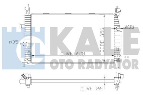 Радіатор охолодження двиг. Meriva A 1.4/1.8 Kale 342070