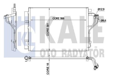 Радиатор кондиционера Hyundai Elentra, I30, Kia Ceed, Pro Ceed OTO RADYATOR Kale 342525
