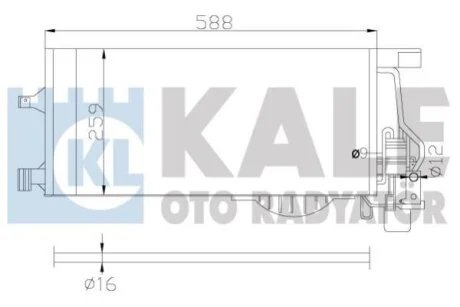 OPEL Радіатор кондиціонера (конденсатор) з осушувачем Combo Tour, Corsa C Kale 342895