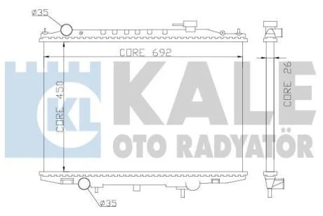Радіатор охолодження Nissan NP300 (08-), Pick Up (98-) 2.5D OTO RADYATOR Kale 362900