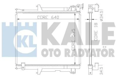 Радиатор охлаждения двигателя (паяный) Mitsubishi L200 (05-) 2.5Di-D KA Kale 370400
