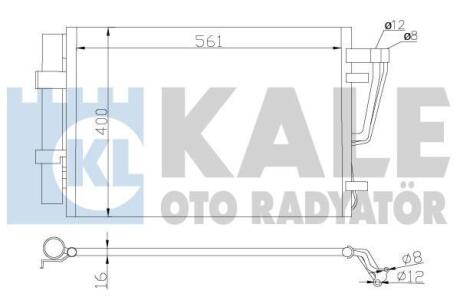 Радиатор кондиционера Hyundai Elantra, i30/KIA Ceed (568X391X16) (06-12) 1.4, 1. Kale 379200