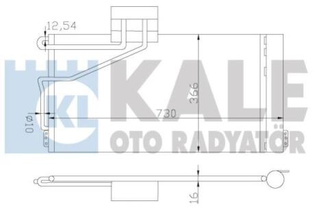Радіатор кондиціонера (конденсатор) з осушувачем W203 00- Kale 387800