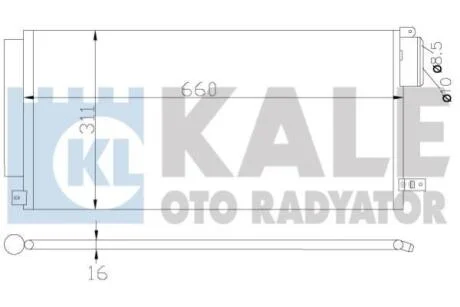 Радіатор кондиціонера Fiat Bravo II (07-), Punto (06-)/Opel Corsa D (07-) OTO RADYATOR Kale 389100