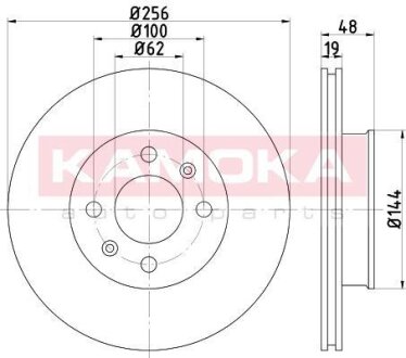 Диск торм. Hyundai Getz 02-09 перед. вент. KAMOKA 1031094