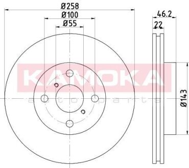 Диск торм. Toyota Yaris 06-> перед. вент. KAMOKA 1031095