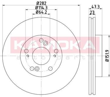 Диск торм. Honda Civic VII 01->,CR-V II 02-06 перед. вент. KAMOKA 1031097