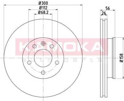 Диск торм. Ford Galaxy 95-06,Seat Alhambra 02-08,VW Sharan 95-10 перед. вент. KAMOKA 1031109