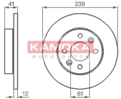 Диск тормозной передний DACIA LOGAN/RENAULT CLIO/MEGANE,THALIA 2006- KAMOKA 103110