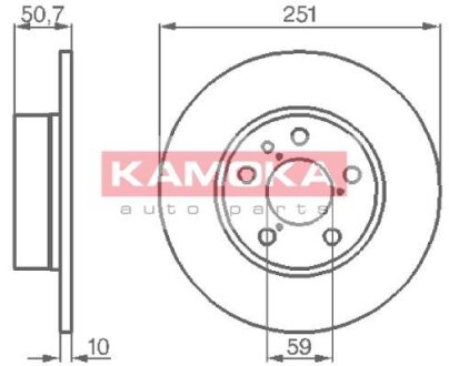 Диск торм. Alfa Romeo 147 01->,156 97-05 задн. KAMOKA 103134