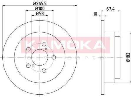 Диск торм. Subaru Forester 02->,Impreza 96-00,Legacy II 94-99 задн. KAMOKA 1031356
