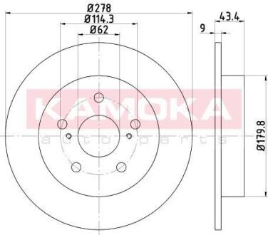 Гальмiвнi диски FIAT SEDICI 06-/SUZUKI SX4 06- KAMOKA 103154