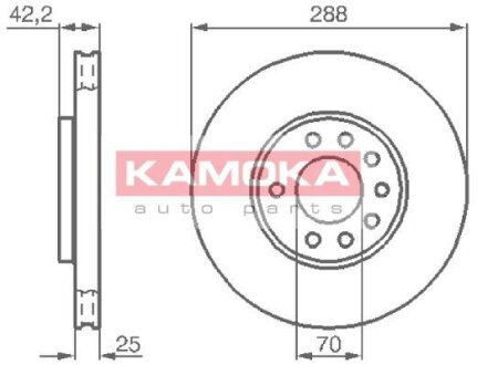 Диск торм. Opel Calibra A92-97,Vectra B 95-03 перед. вент. KAMOKA 1031620