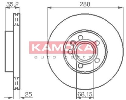 Диск торм. Ford Galaxy 95-06,Seat Alhambra 96->,VW Sharan 95-> перед. вент. KAMOKA 1031691