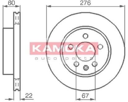 Диск торм. MB V 97-03,Vito I 97-03 перед. вент. KAMOKA 1031720