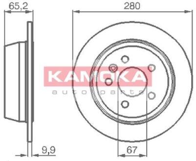 Диск торм. MB V 97-03,Vito I 97-03 задн. KAMOKA 1031722