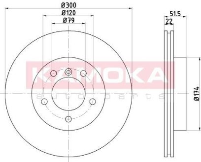 Диск торм. BMW 3 (E46) 98-05 перед. вент. KAMOKA 1032132
