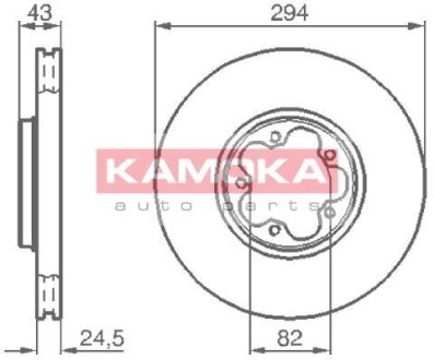 Диск торм. Ford Transit 00-> перед. вент. KAMOKA 1032224
