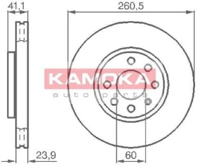 Гальмiвнi диски OPEL CORSA C 00- KAMOKA 1032262
