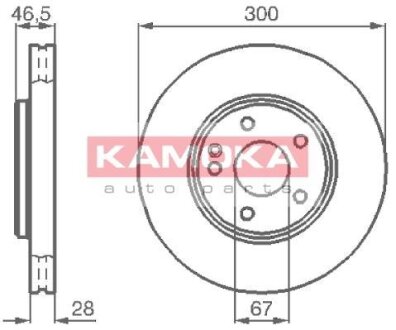 Диск торм. MB C (W203) 00->, E (W210) 97-02 перед. вент. KAMOKA 1032272
