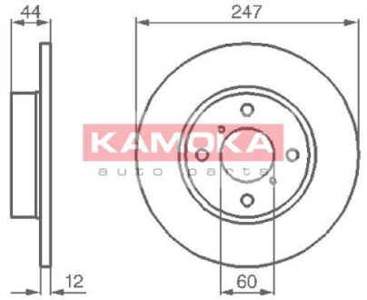 Диск торм. Opel Agila 00->,Suzuki Wagon R/ 00-> перед. KAMOKA 1032296